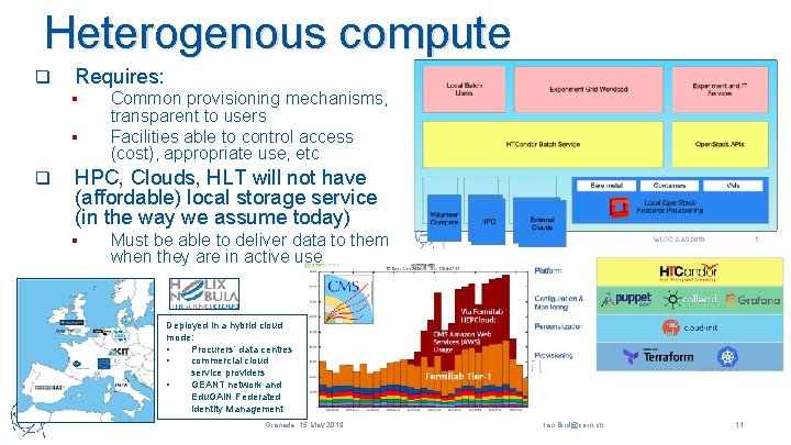 Heterogenous compute q Requires: § § q Common provisioning mechanisms, transparent to users Facilities