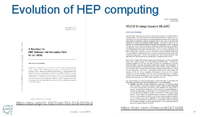 Evolution of HEP computing https: //doi. org/10. 1007/s 41781 -018 -0018 -8 https: //cds.