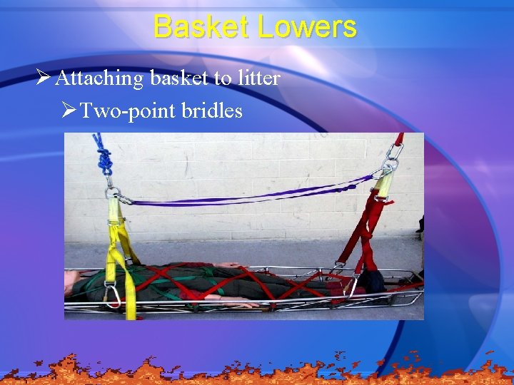 Basket Lowers Ø Attaching basket to litter ØTwo-point bridles 