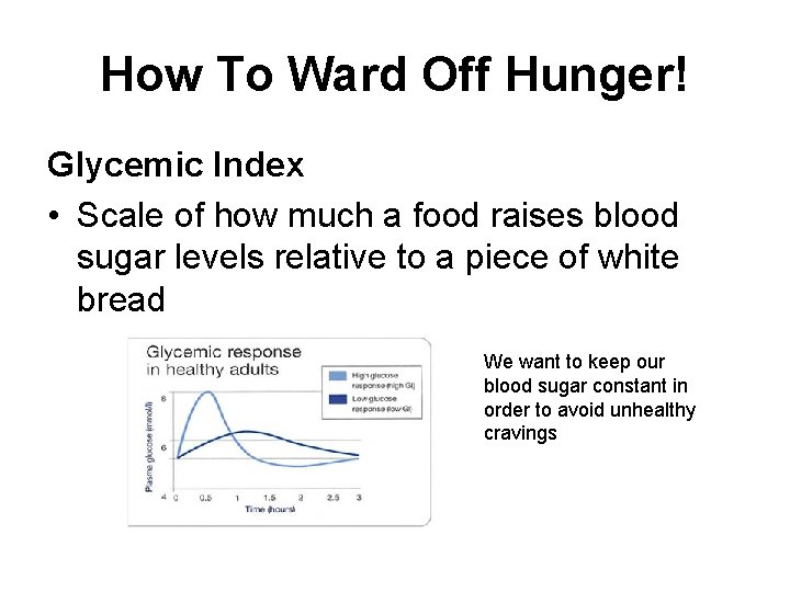 How To Ward Off Hunger! Glycemic Index • Scale of how much a food