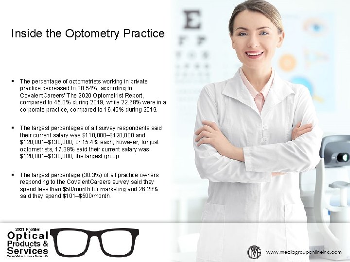 Inside the Optometry Practice § The percentage of optometrists working in private practice decreased