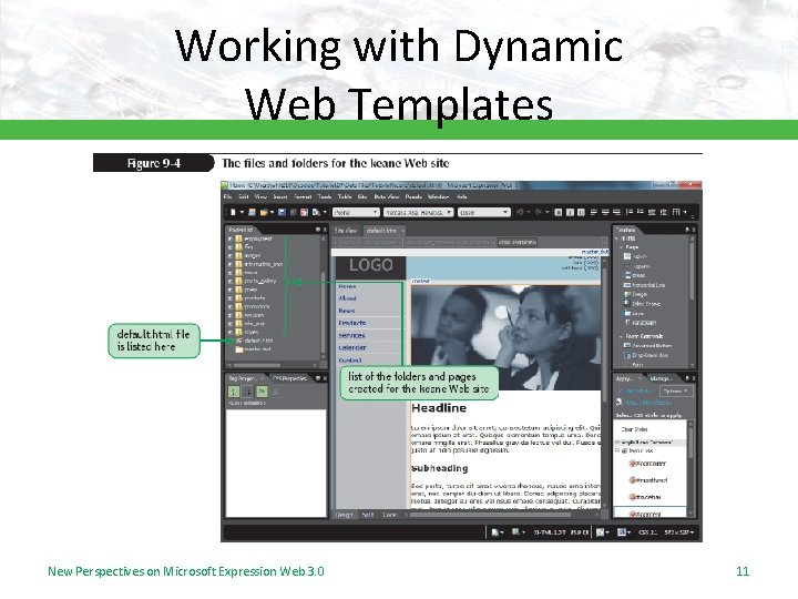 Working with Dynamic Web Templates New Perspectives on Microsoft Expression Web 3. 0 11