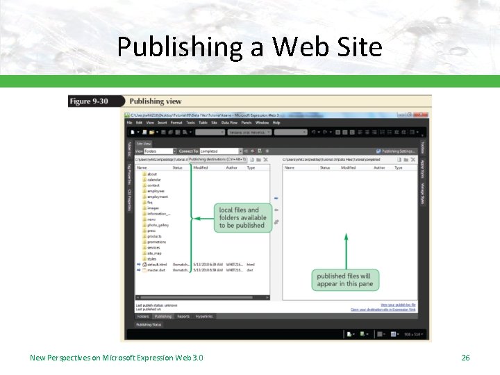 Publishing a Web Site New Perspectives on Microsoft Expression Web 3. 0 26 