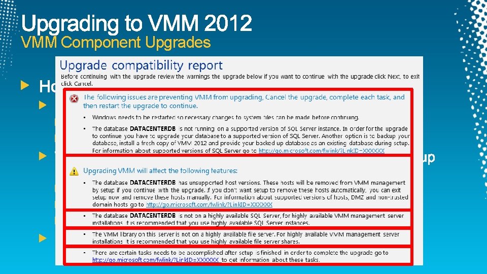 VMM Component Upgrades 