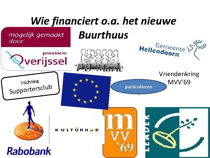 Wie financiert o. a. het nieuwe Buurthuus Stichting club s r e t r