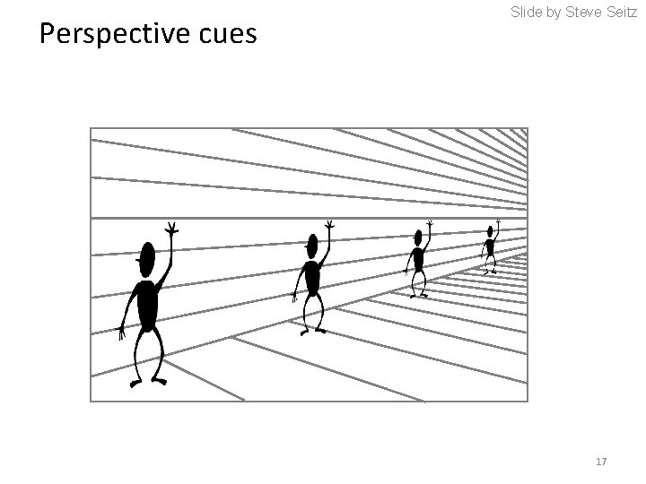 Perspective cues Slide by Steve Seitz 17 Perspective cues Slide by Steve Seitz 17