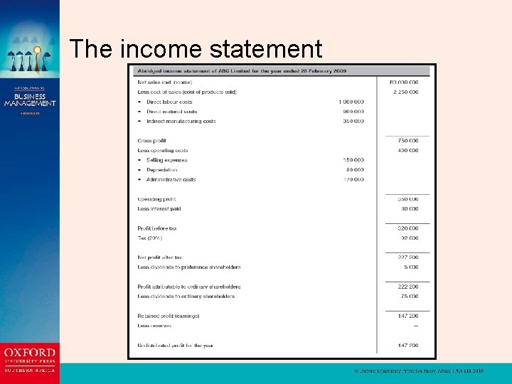 The income statement 