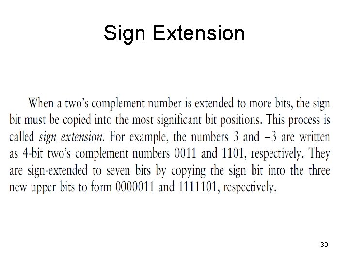 Sign Extension 39 