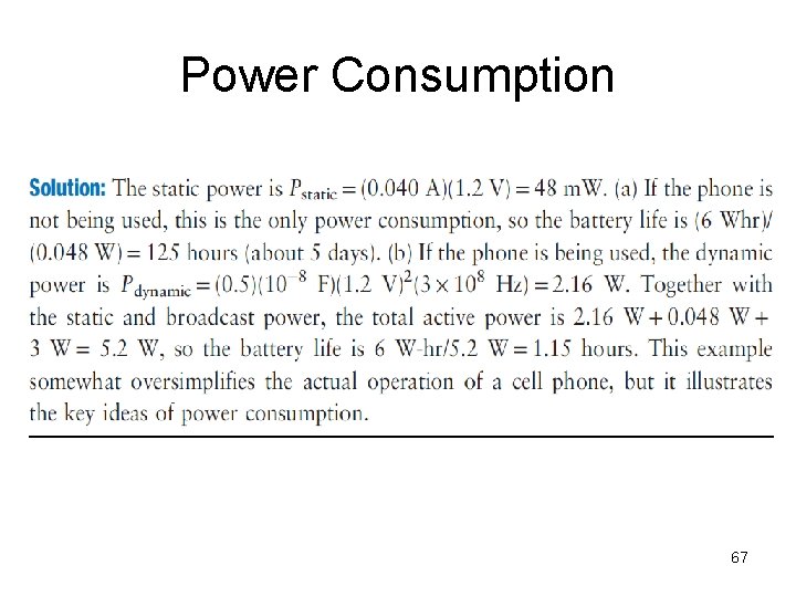 Power Consumption 67 