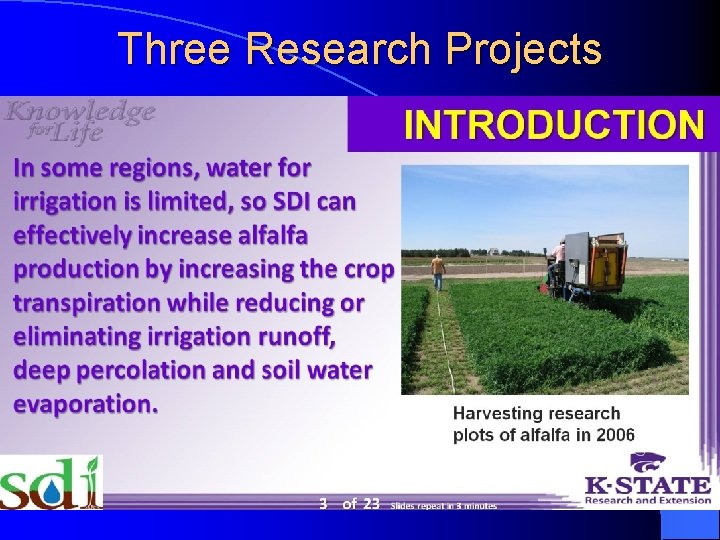 Three Research Projects 