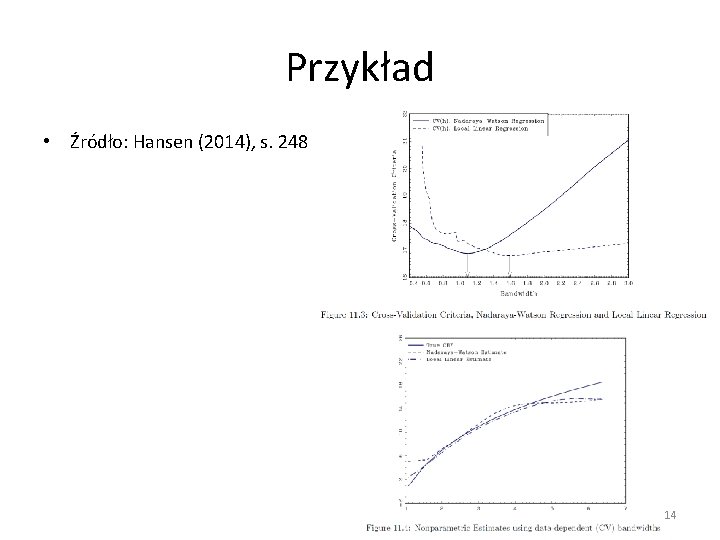 Przykład • Źródło: Hansen (2014), s. 248 14 