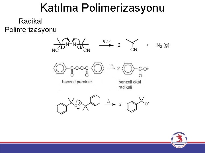 Katılma Polimerizasyonu Radikal Polimerizasyonu 