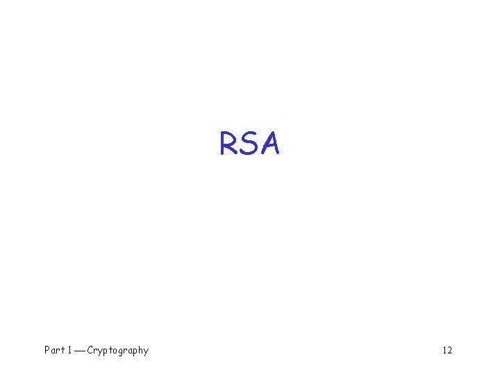 RSA Part 1 Cryptography 12 