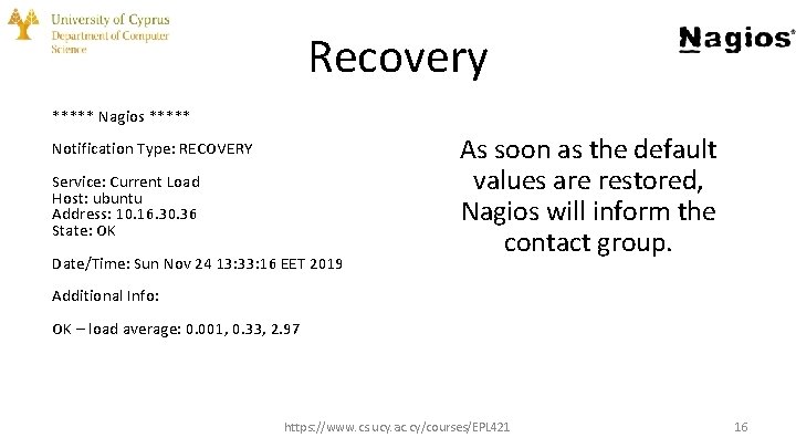 Recovery ***** Nagios ***** Notification Type: RECOVERY Service: Current Load Host: ubuntu Address: 10.