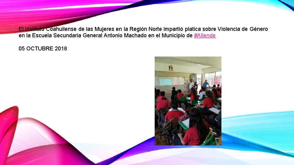 El Instituto Coahuilense de las Mujeres en la Región Norte impartió platica sobre Violencia
