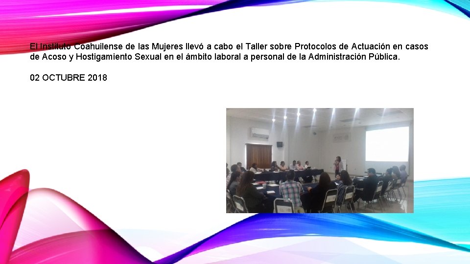 El Instituto Coahuilense de las Mujeres llevó a cabo el Taller sobre Protocolos de