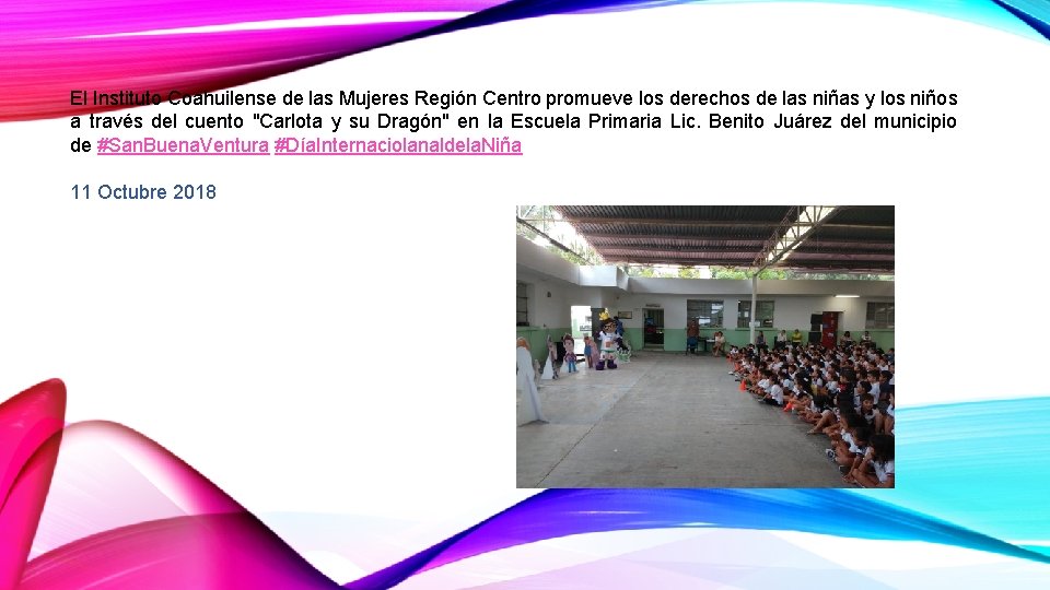 El Instituto Coahuilense de las Mujeres Región Centro promueve los derechos de las niñas