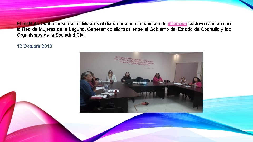 El Instituto Coahuilense de las Mujeres el dia de hoy en el municipio de