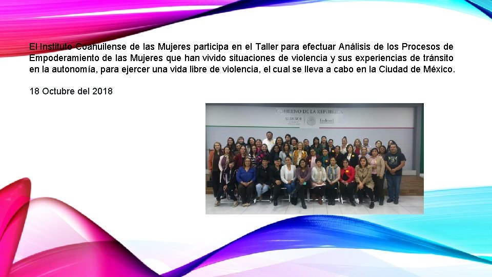 El Instituto Coahuilense de las Mujeres participa en el Taller para efectuar Análisis de