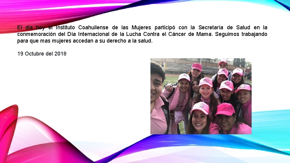 El dia hoy el Instituto Coahuilense de las Mujeres participó con la Secretaría de