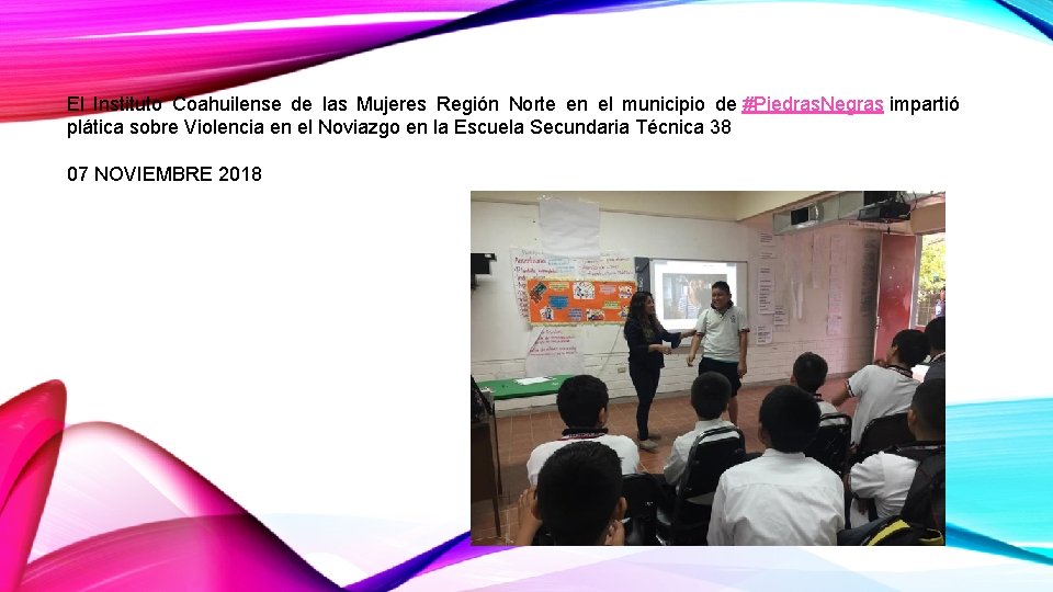 El Instituto Coahuilense de las Mujeres Región Norte en el municipio de #Piedras. Negras