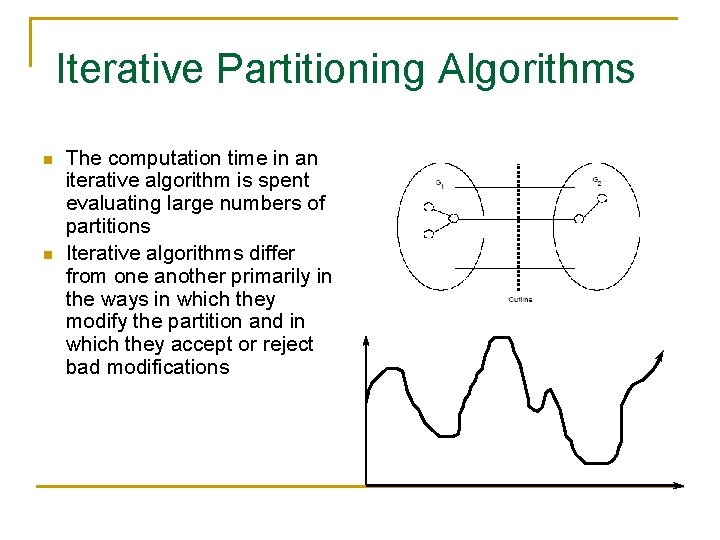 Iterative Partitioning Algorithms n n The computation time in an iterative algorithm is spent