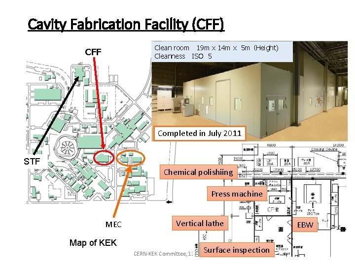 Cavity Fabrication Facility (CFF) Clean room 19 m x 14 m x 5 m