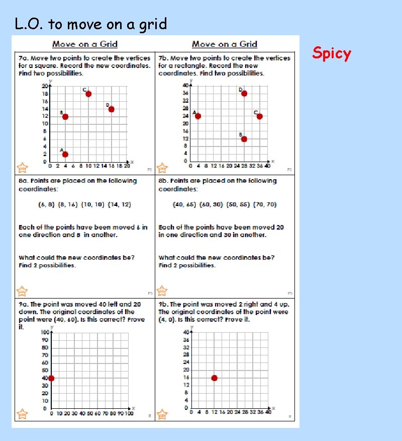 L. O. to move on a grid Spicy 