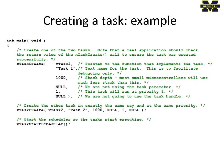 Creating a task: example 