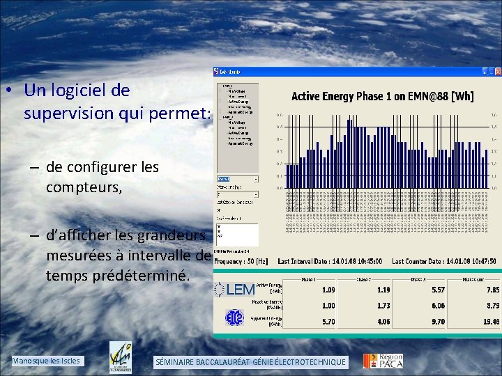  • Un logiciel de supervision qui permet: – de configurer les compteurs, –