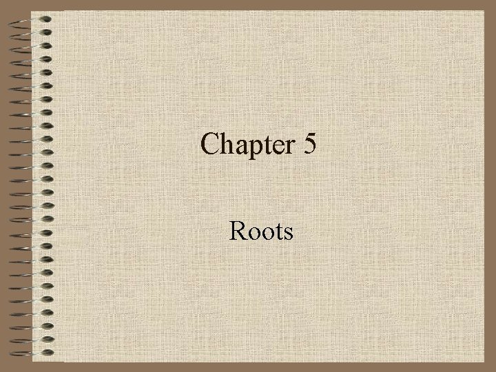 Chapter 5 Roots 