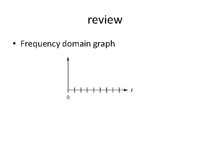 review • Frequency domain graph review • Frequency domain graph