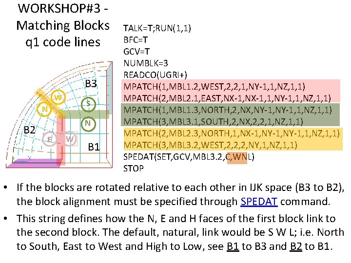 WORKSHOP#3 Matching Blocks q 1 code lines B 3 W S N B 2