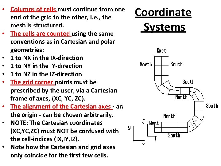  • Columns of cells must continue from one end of the grid to