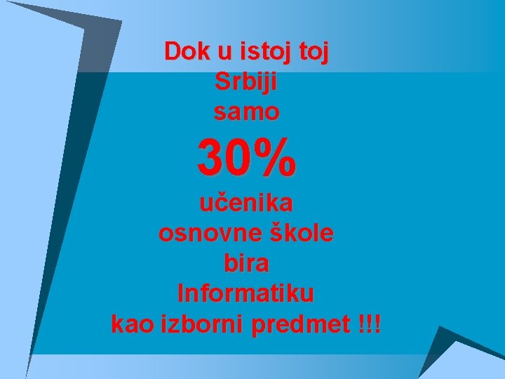 Dok u istoj Srbiji samo 30% učenika osnovne škole bira Informatiku kao izborni predmet