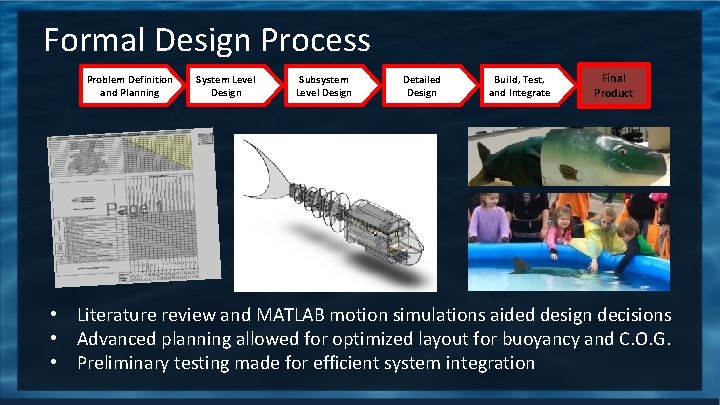 Formal Design Process Problem Definition and Planning System Level Design Subsystem Level Design Detailed