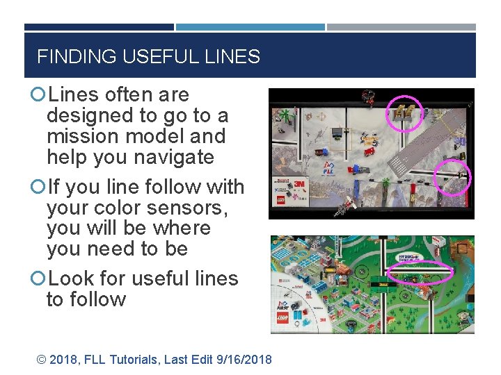 FINDING USEFUL LINES Lines often are designed to go to a mission model and