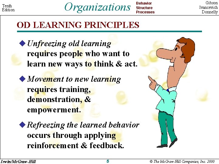 Organizations Tenth Edition Behavior Structure Processes Gibson Ivancevich Donnelly OD LEARNING PRINCIPLES u Unfreezing