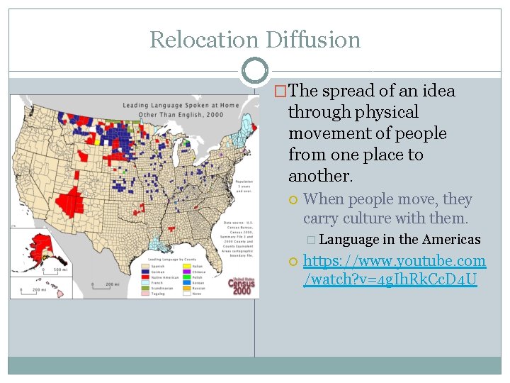Relocation Diffusion �The spread of an idea through physical movement of people from one