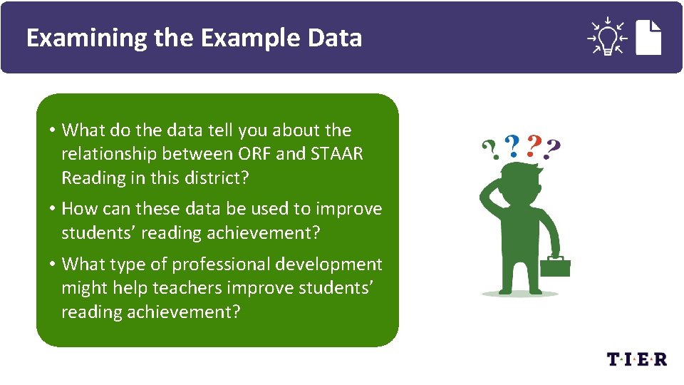 Examining the Example Data • What do the data tell you about the relationship