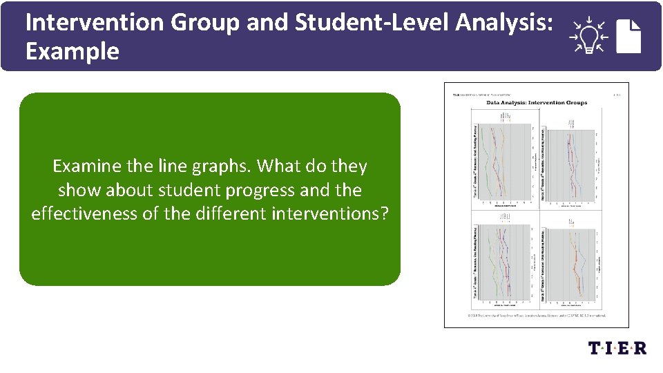 Intervention Group and Student-Level Analysis: Example Examine the line graphs. What do they show