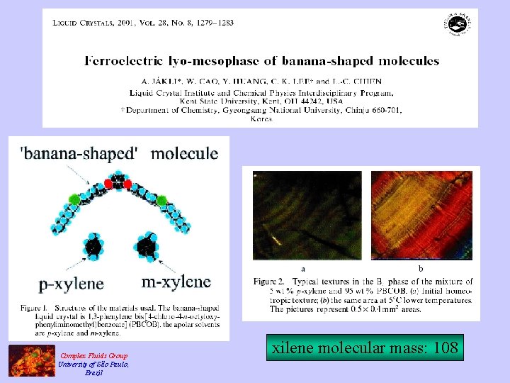 Complex Fluids Group University of São Paulo, Brazil xilene molecular mass: 108 