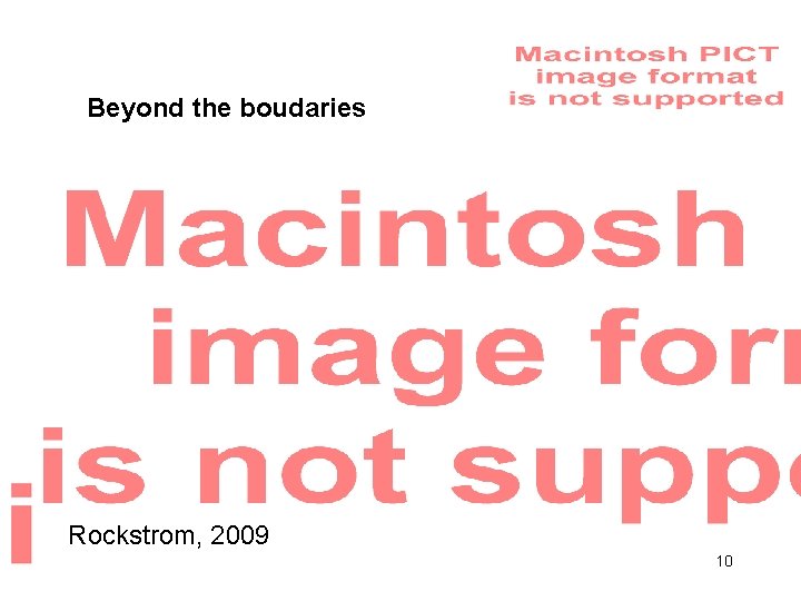 Beyond the boudaries Rockstrom, 2009 10 