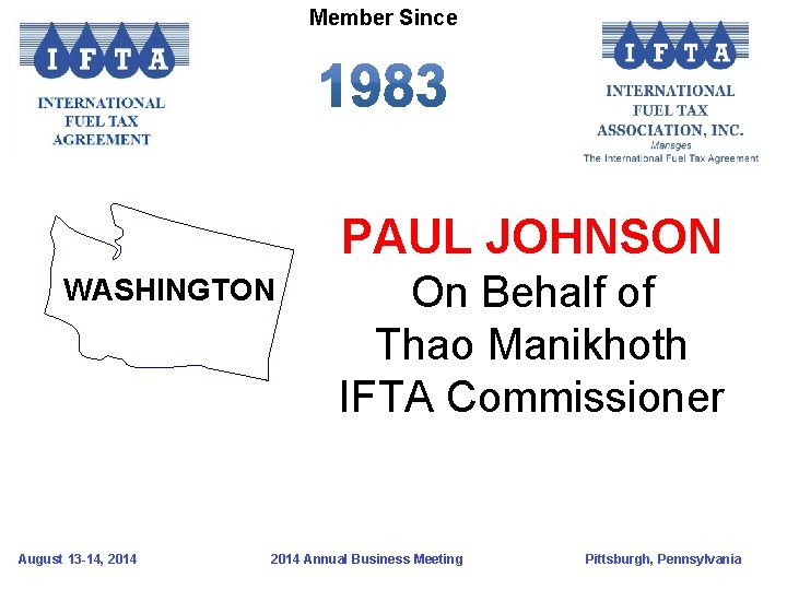 Member Since PAUL JOHNSON WASHINGTON August 13 -14, 2014 On Behalf of Thao Manikhoth