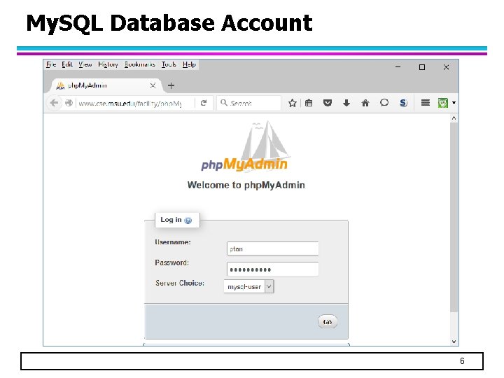My. SQL Database Account 6 