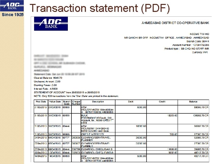 Since 1925 Transaction statement (PDF) 