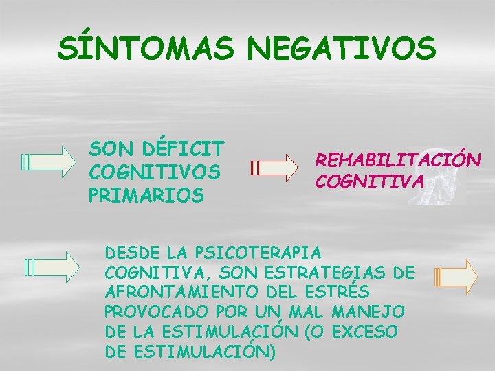 SÍNTOMAS NEGATIVOS SON DÉFICIT COGNITIVOS PRIMARIOS REHABILITACIÓN COGNITIVA DESDE LA PSICOTERAPIA COGNITIVA, SON ESTRATEGIAS