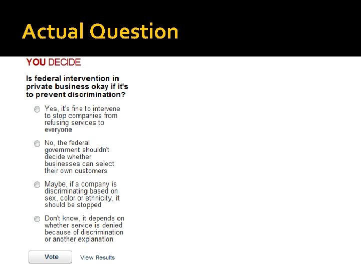 Actual Question Actual Question