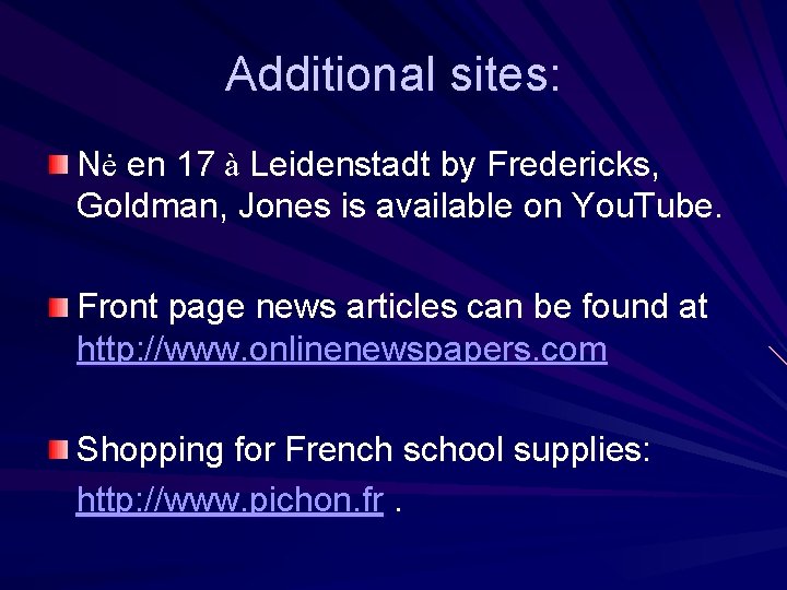 Additional sites: Nė en 17 à Leidenstadt by Fredericks, Goldman, Jones is available on