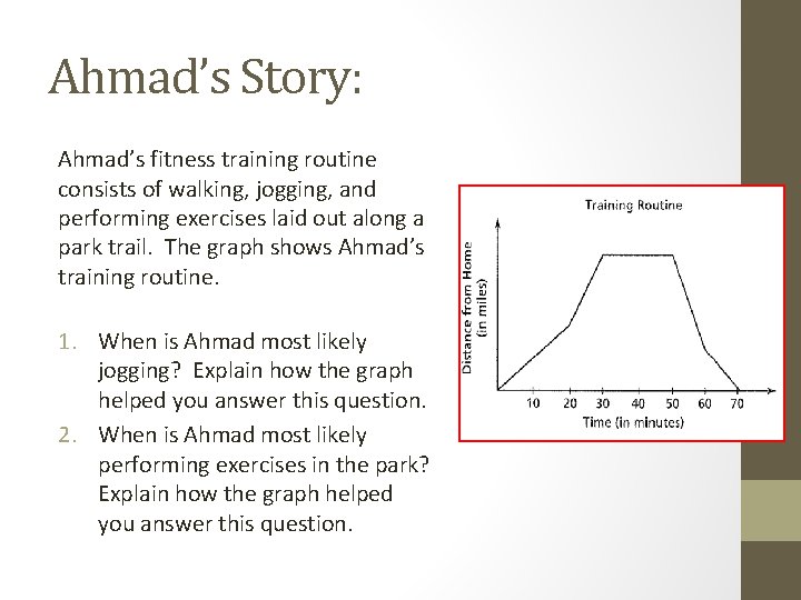 Ahmad’s Story: Ahmad’s fitness training routine consists of walking, jogging, and performing exercises laid